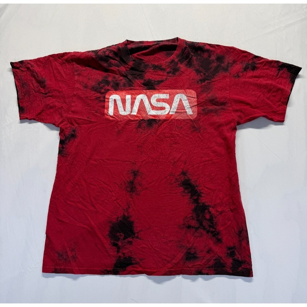 Chemistry T Shirt Mens Large‎ Red Black Tie Dye Graphic Print NASA Logo Casual